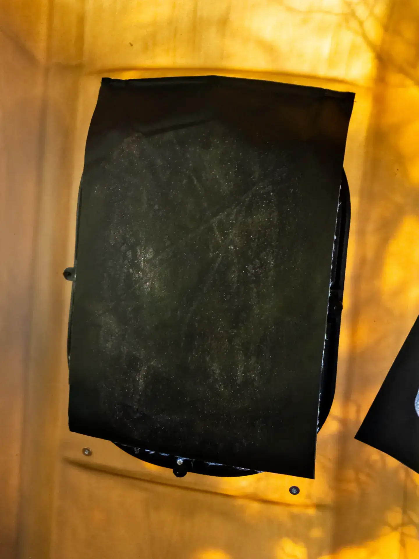 Closed gun window curtain on XT Blind