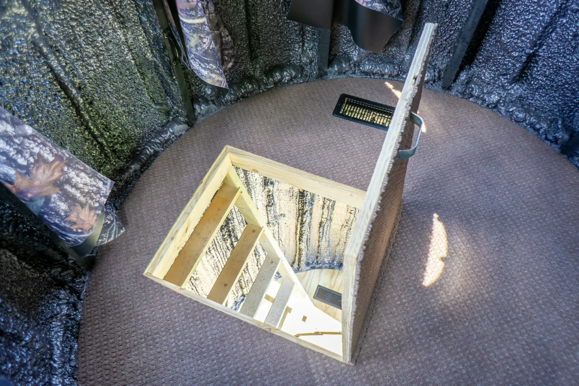 The Ultimate Blind entry door open