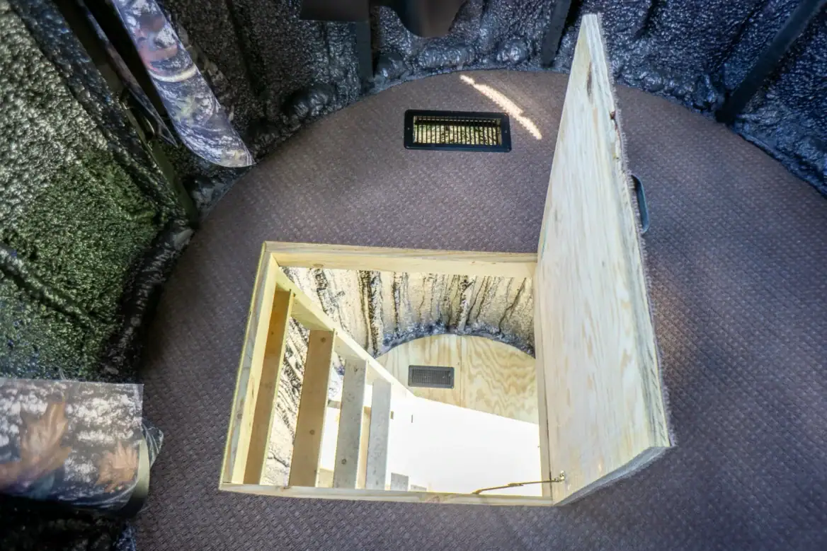 The Ultimate Blind entry door open