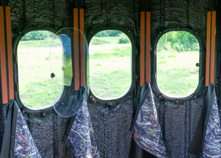 The Ultimate Blind from inside with one window open and others closed