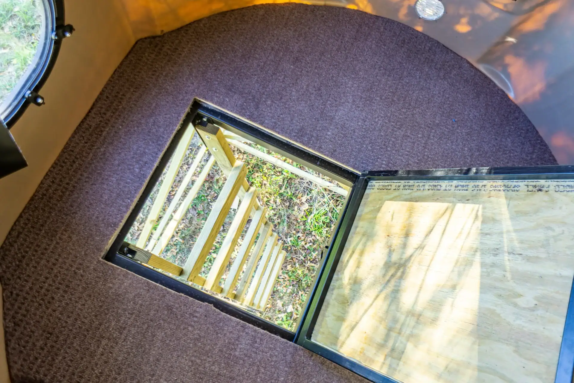 XT Blind inside looking down at open trap door