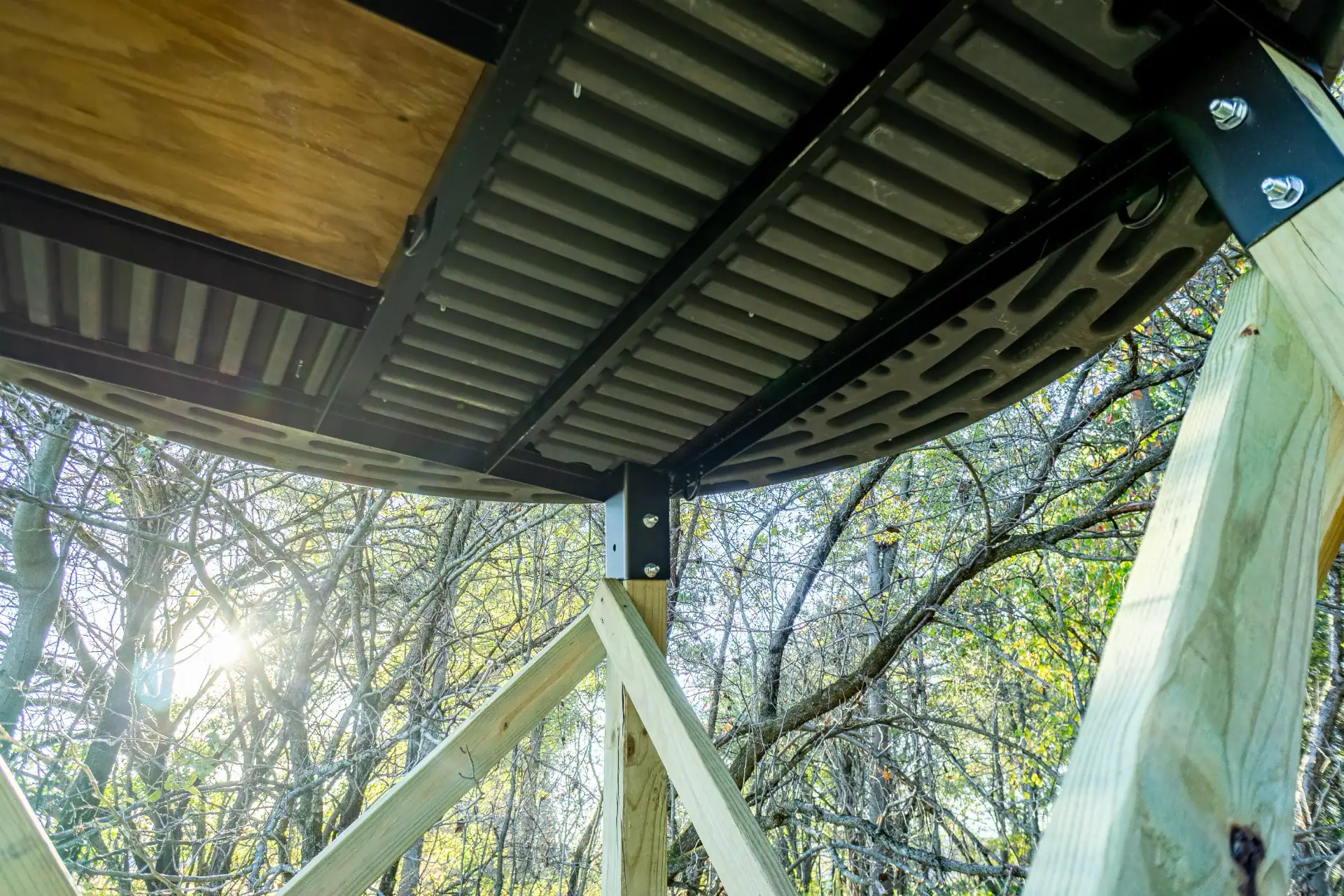 Underneath XT Blind mounted on elevated stand