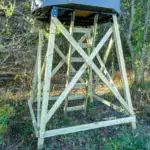 Corner view of XT Blind with trap door on elevated platform