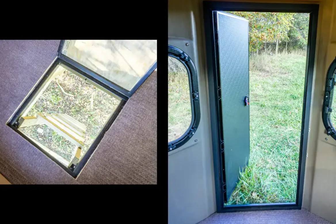 XT Blind trap door and side door comparison